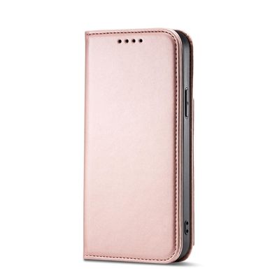 iPhone 12 Pro Max Magnet Kartenetui - Rosafarbene Handyhuelle mit Kartenfach und