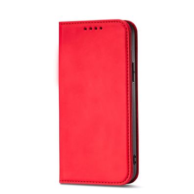 Magnetische Kartenetui Huelle fuer iPhone 13 Pro, Kartenhalter, Standfunktion, Rot