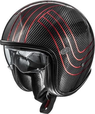 Premier Motorrad Jethelm Vintage Platinum Ed. Carbon EX Red Chromed