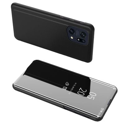 Klare Sicht Schutzhuelle fuer Oppo Find X5 Pro - Klappetui in Schwarz