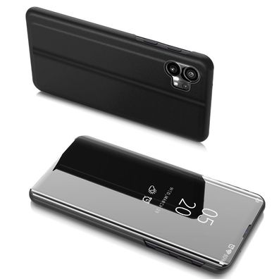 Nothing Phone (1) Klappetui - Schwarz mit Clear View Funktion