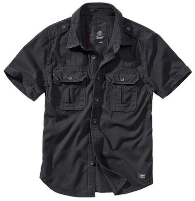 Brandit Hemd Vintage Shirt Shortsleeve in Black