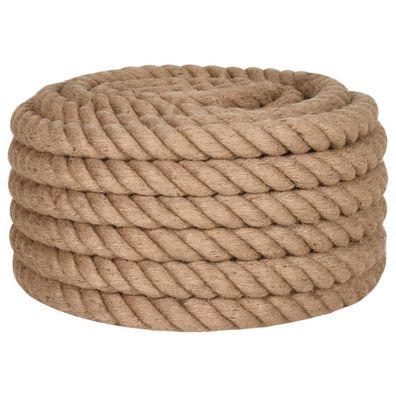 50 mm] Juteseil | Hanfseil | 100% Natur | Tauwerk | geflochten | Wetterfest