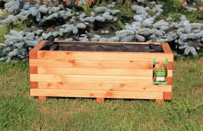 Pflanzkasten 120x40x31cm aus Lärche mit Vlies und Griffen