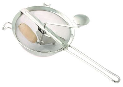 Kelomat Passierer mit Holzkugel Ø20 cm Edelstahl doppelmaschiges Sieb