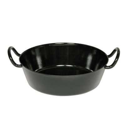 RIESS Schnitzelpfanne schwarz, emailliert, Höhe: 110 mm, ø: 400 mm