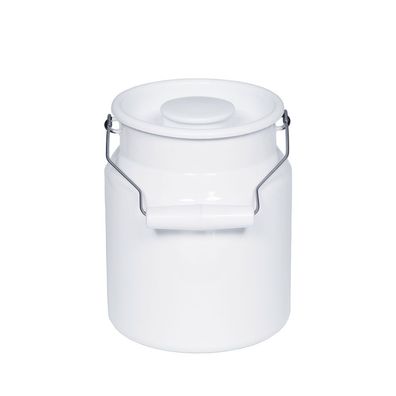 Riess Milch/Tragekanne mit Deckel 3 Liter H: 20cm Emaille Classic Weiss