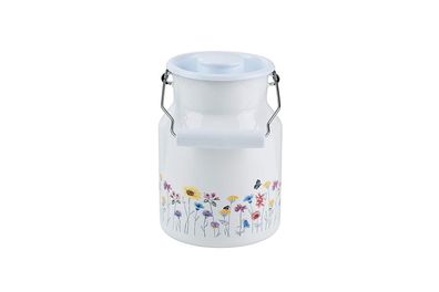 Riess Milchkanne Flora mit Deckel 1,5 Liter Emaille