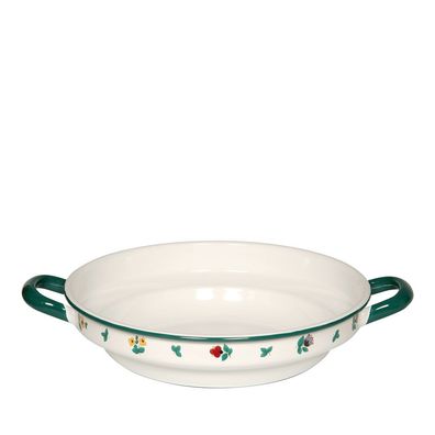 Riess Bauernschüssel Streublumen Emaille flach 24cm