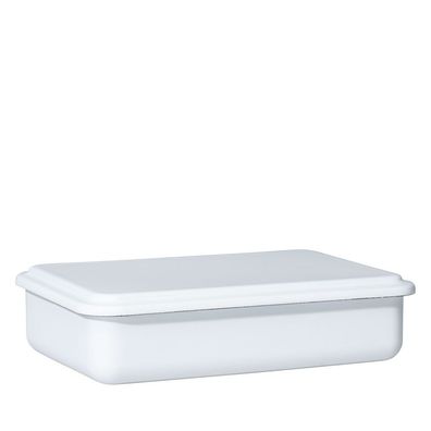 Riess Récipient à provisions émaillé avec couvercle 23x15x5cm blanc