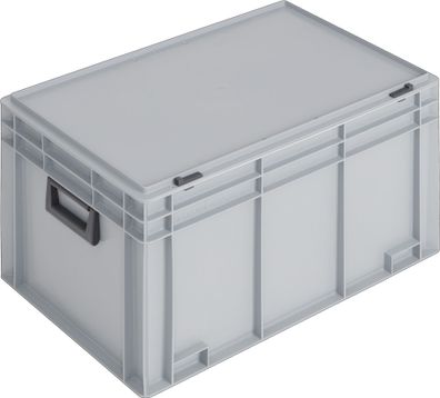 Ku.-Koffer L600xB400xH353mm PP 2 Griffe Schiebeverschluss grau 70l Lockweiler