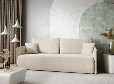 Sofa 2-Sitzer mit Schlaffunktion Calgary Stoff Curio Creme