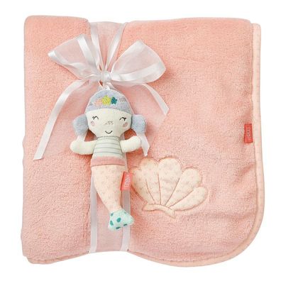 Kuscheldecke Meerjungfrau mit Spielfigur, Babydecke Fehn GmbH