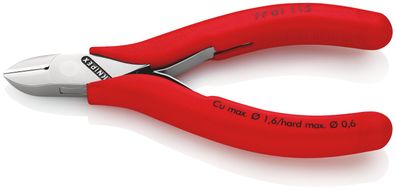 KNIPEX 77 01 115 Elektronik-Seitenschneider mit durchgestecktem Gelenk mit rutschhemm