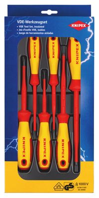 KNIPEX 00 20 12 V02 VDE Schraubendreher-Paket Schlitz / Phillips® 6-teilig