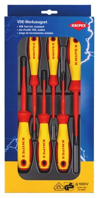 KNIPEX 00 20 12 V04 VDE Schraubendreher-Paket Schlitz / Phillips® / Pozidriv® 6-teili