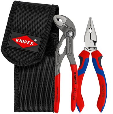 KNIPEX 00 20 72 V06 Mini-Zangenset in Werkzeuggürteltasche 1 x 08 22 145, 1 x 87 01 1