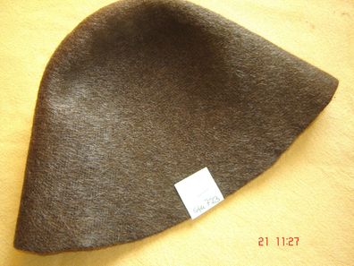 Hutstumpen Wollfilz m Mohair sz oliv bedruckt 120 gr Ü 50 Rd 80cm Stu723