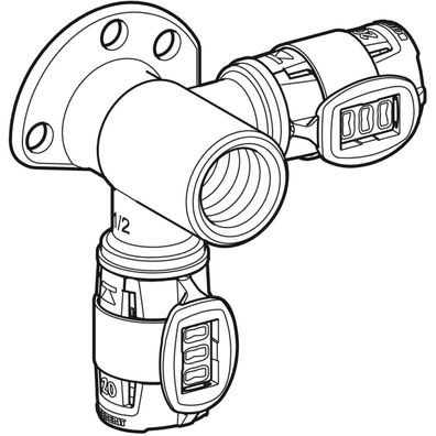 GE FlowFit Eckanschlusswinkel 90Gr Rg+ d20-Rp1/2 L:36mm