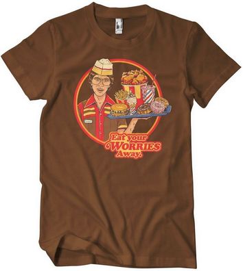Steven Rhodes Eat Your Worries Away T-Shirt Brown