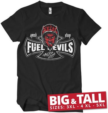 Fuel Devils Smiling Devil Speed Shop Big &amp; Tall T-Shirt Black