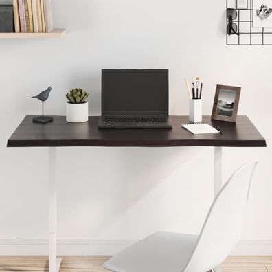vidaXL Tischplatte 100x40x2 cm Massivholz Eiche Behandelt Baumkante