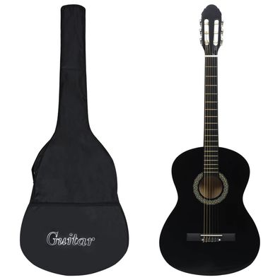 vidaXL Klassikgitarre für Anfänger mit Tasche Schwarz 4/4 39"