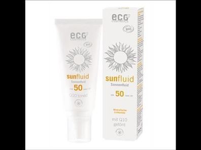 eco cosmetics Sonnenfluid LSF 50 getönt Q10 100ml