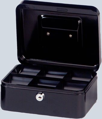 Geldkassette 200x170x90mm schwarz Sicherheitszylinderschloss mit 2