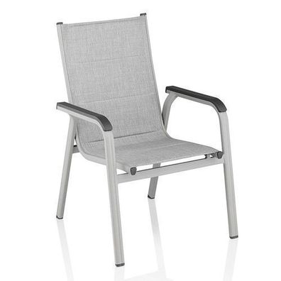 Gartenstuhl Stuhl Terasse Basic Plus Padded Silber - Grau Kettler