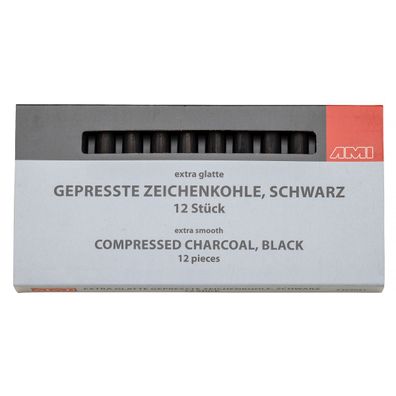 Zeichenkohle Set 12 Stück extra glatt schwarz 9x80mm