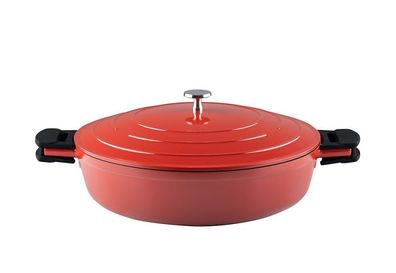 Kelomat poêle à frire Keramika Red Ø28 cm avec couvercle fonte d'aluminium alliage