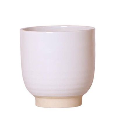 Blumentopf glasiert - Weißer Keramik-Ziertopf mit Glanz - Ø12cm