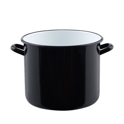 Riess Classic Casserole géante avec rebord Ø20cm, 4 litres émail noir sans couvercle