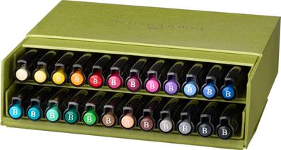 Faber-Castell - Tuschestifte Pitt Artist Pen Brush, 24er Atelierbox, Pinselstifte Set