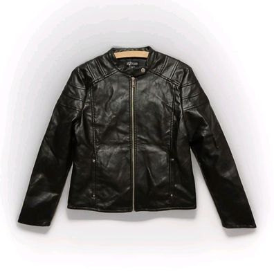 Up2Fashion Kunstlederjacke Damen Gr. 40 Bikerjacke Jacke Übergang schwarz - E4