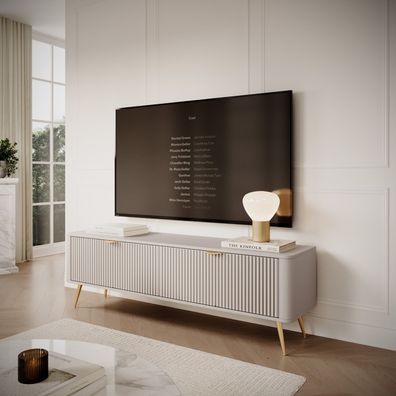 AX LIVING Moderner TV Sideboard Vespasia 163 2D -163cm Breite, Beige