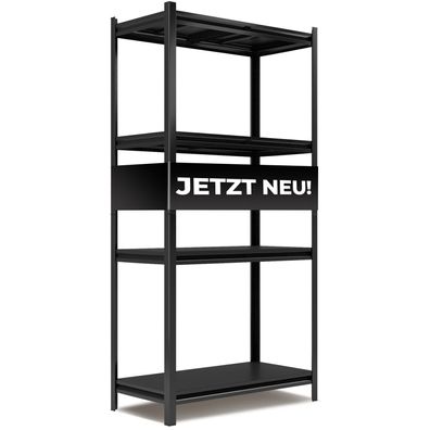 ALL Premium Metallregal Schwarz Schwerlastregal 200x100x50cm - 1000 kg Traglast