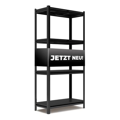 ALL Premium Metallregal Schwarz Schwerlastregal 180x90x40cm - 1000 kg Traglast