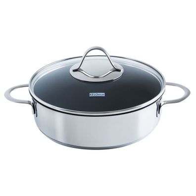 Kelomat Sauteuse Perfekt avec couvercle Ø24 cm Inox Poêle à four