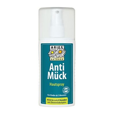 Anti Mück Hautspray, ARIES Umweltprodukte, 100% natürlich, wirkt bis zu 6,5h, 100 ml,