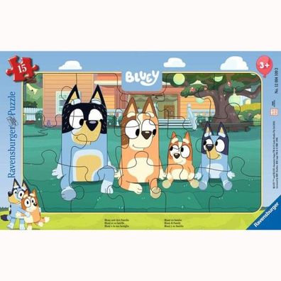 Ravensburger Rahmenpuzzle Bluey und ihre Familie 15 Teile