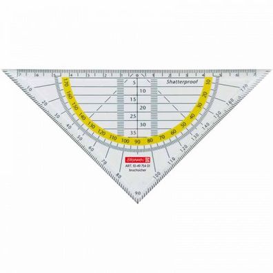 Brunnen Geodreieck 16cm bruchsicher glasklar