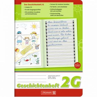 Brunnen Geschichtenheft A5 16 Blatt liniert - Lineatur 2G
