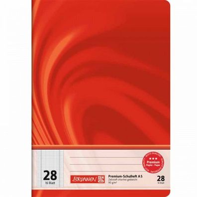 Brunnen Schulheft Premium Vivendi A5 16 Blatt kariert - Lineatur 28