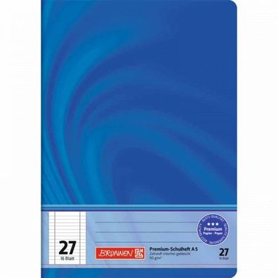 Brunnen Schulheft Premium Vivendi A5 16 Blatt liniert - Lineatur 27