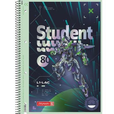 Brunnen Collegeblock Robot Heroes A4 80 Blatt kariert - Lineatur 28