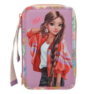 Depesche TOPModel 3 Fach Federtasche mit Anhänger GIRL POWER