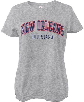 New Orleans Louisiana Girly Tee Damen T-Shirt Heather-Grey