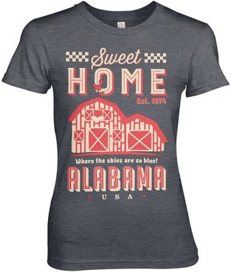 Hybris Sweet Home Alabama Girly Tee Damen T-Shirt Dark-Heather